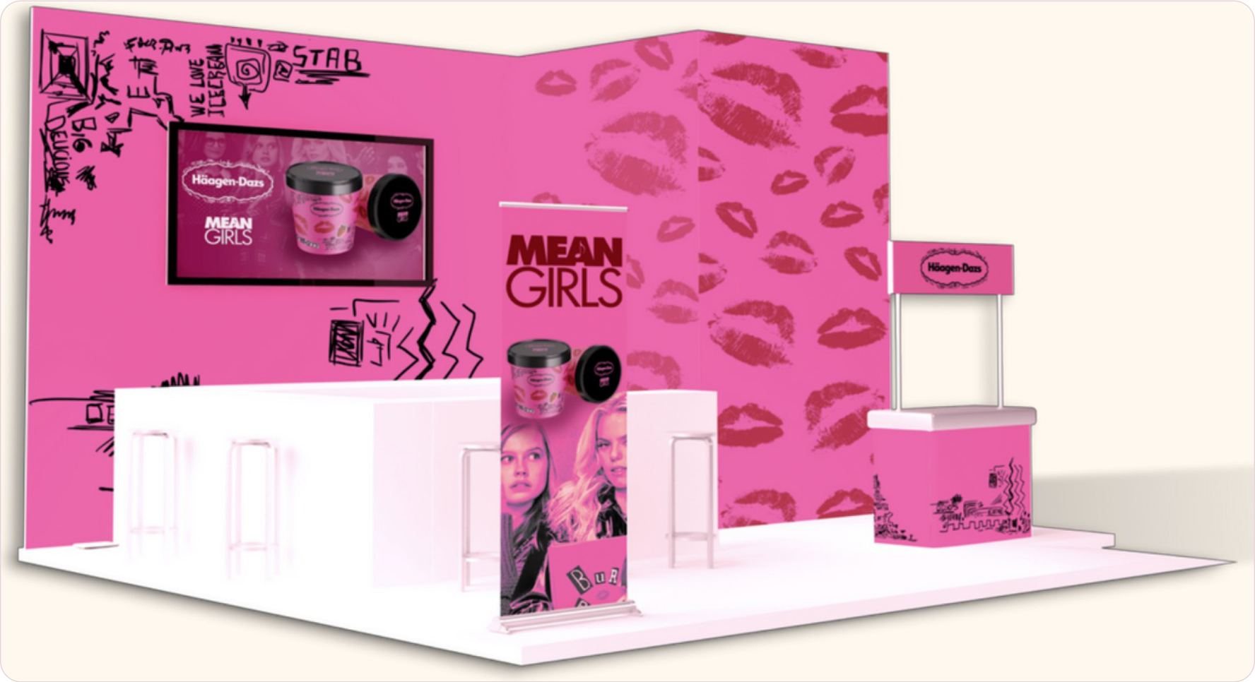 Mean Girls themed kiosk