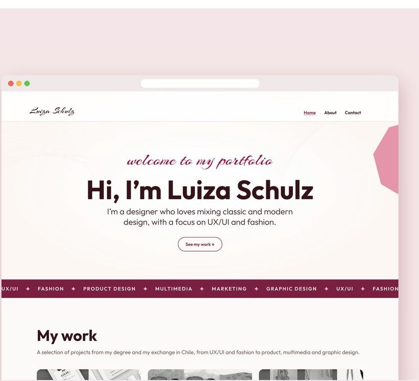Screenshot of the portfolio home page